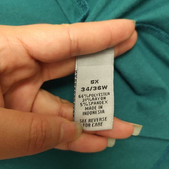 Catherines Women's Kimono Cardigan Sz 5X Open Front Mock Neck Casual Green - Picture 5 of 9